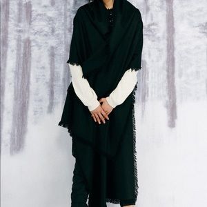 Tibi Fringe Blanket Scarf - Hunter Green